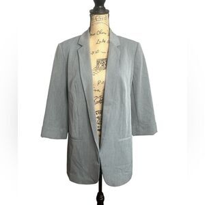 silver gray open blazer large preppy office career interview Express Factory
